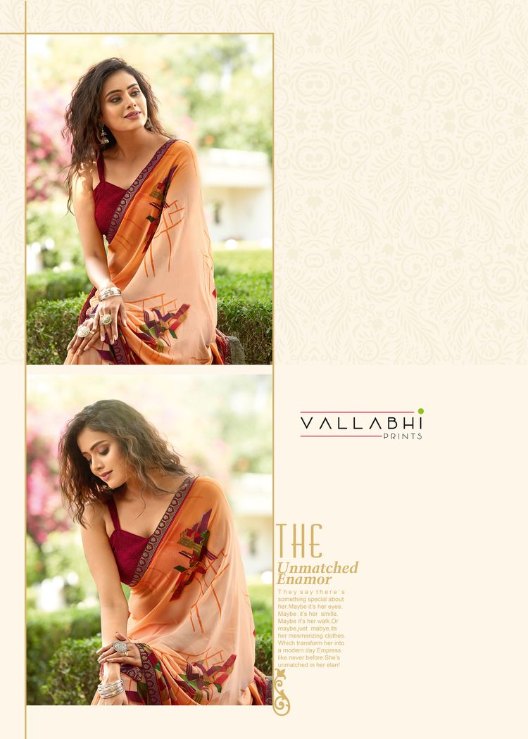 vallabhi prints  weightless regal print saree catalog