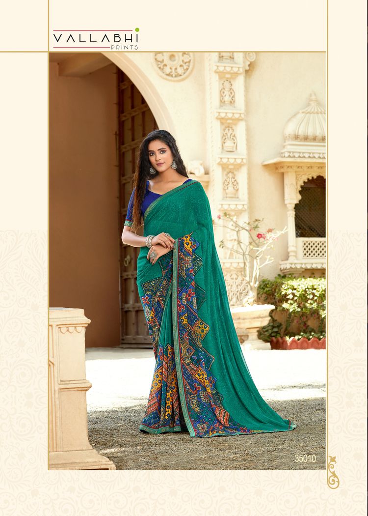 vallabhi prints  weightless regal print saree catalog