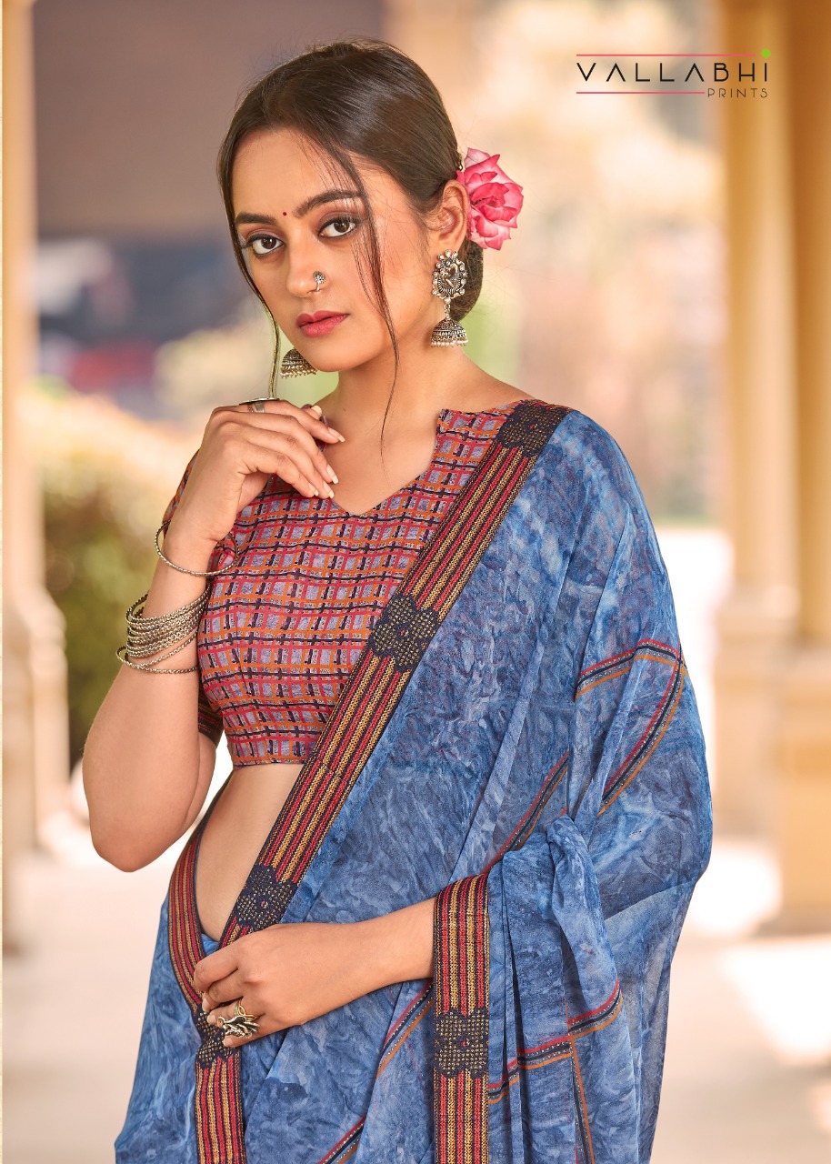 vallabhi prints assam Georgette graceful look saree catalog