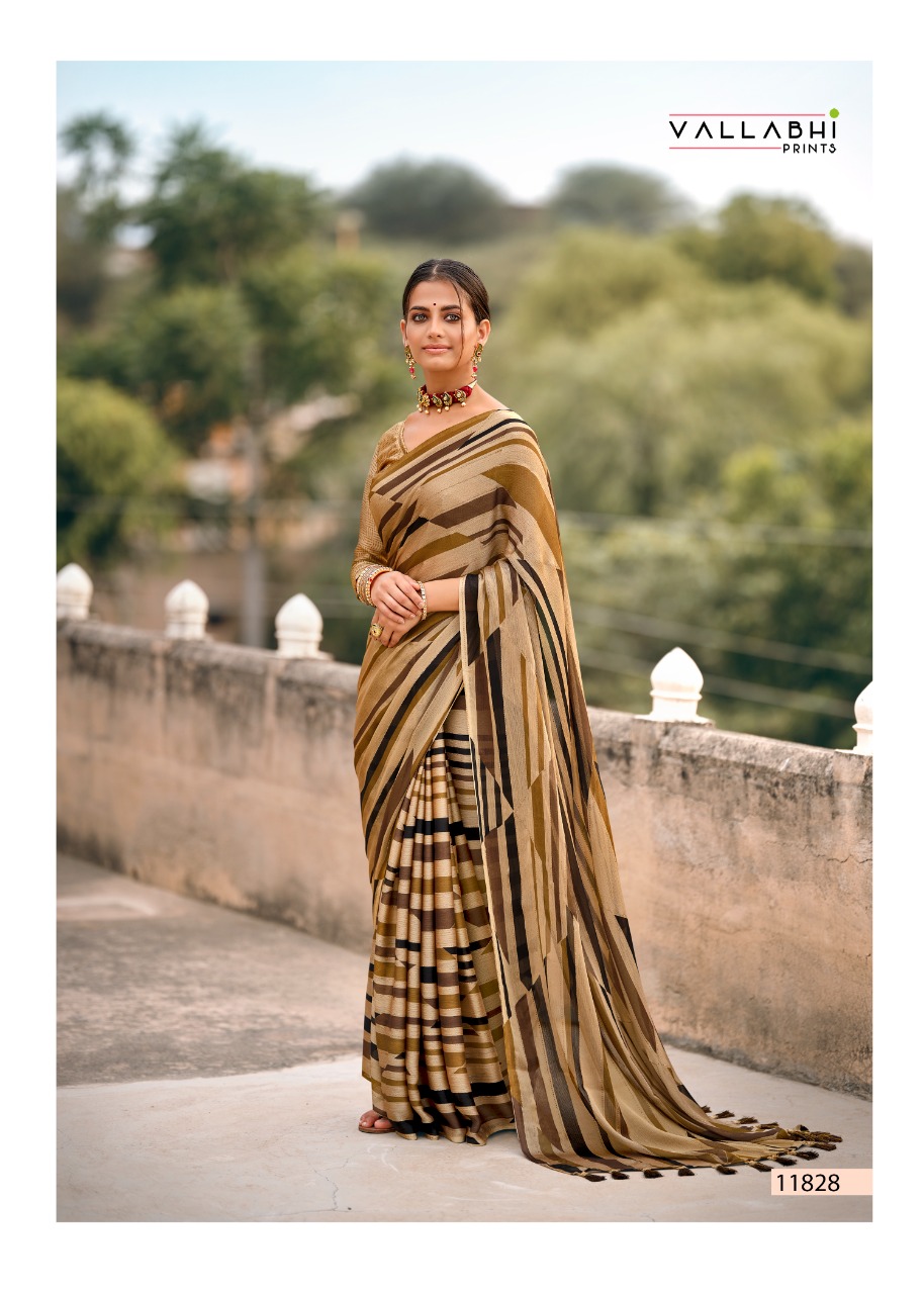 vallabhi prints Firangi 3 Moss shiffon gorgeous look saree catalog