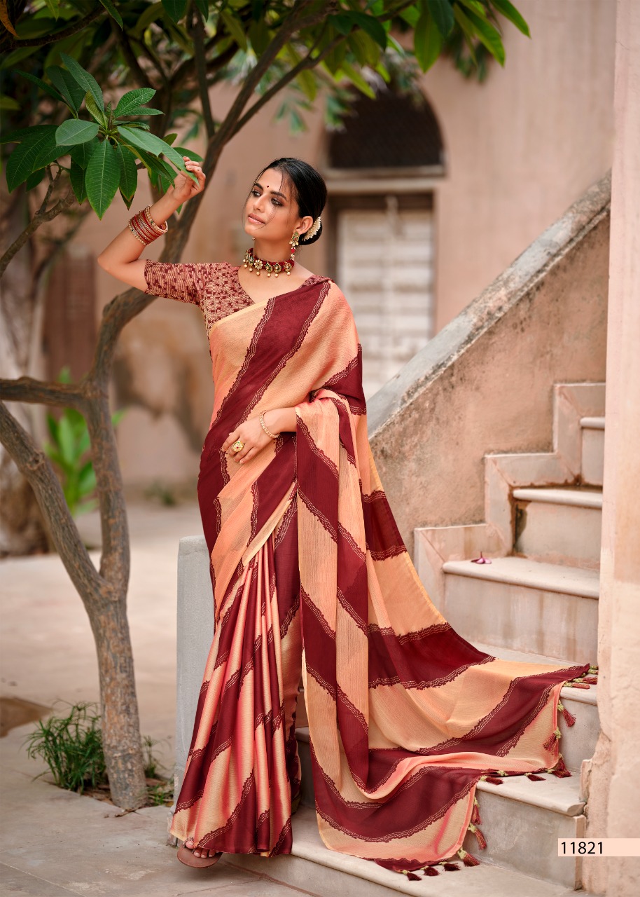 vallabhi prints Firangi 3 Moss shiffon gorgeous look saree catalog