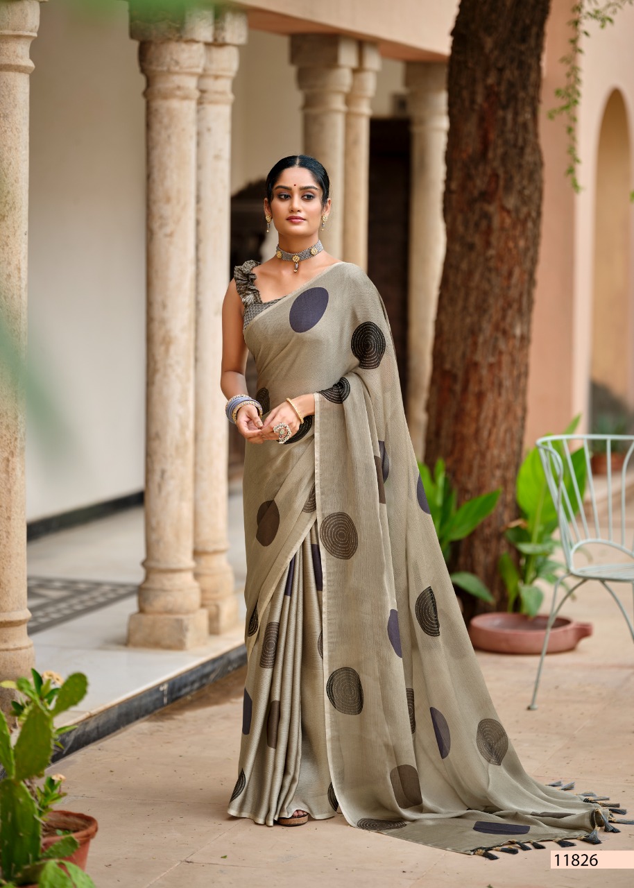 vallabhi prints Firangi 3 Moss shiffon gorgeous look saree catalog