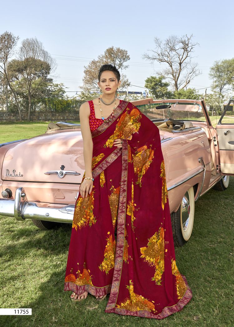 vallabhi prints gulaal georgette gorgeous look saree catalog