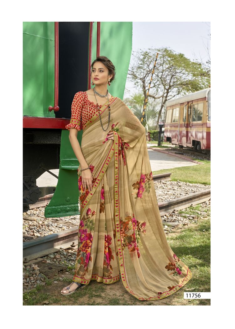 vallabhi prints gulaal georgette gorgeous look saree catalog