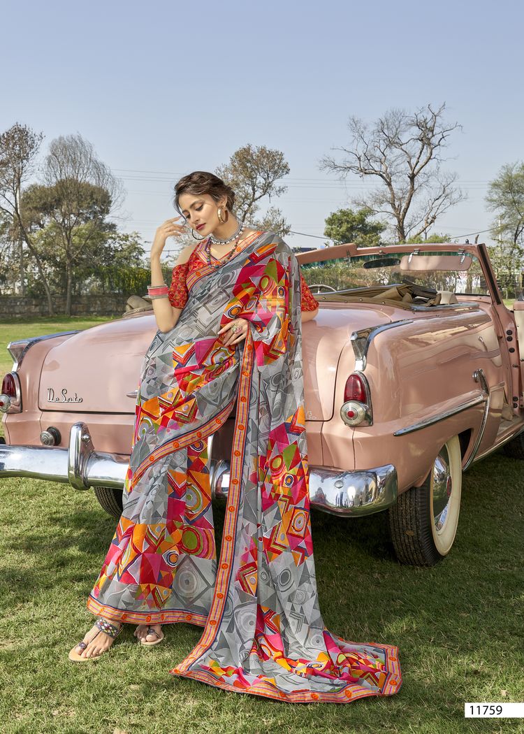 vallabhi prints gulaal georgette gorgeous look saree catalog