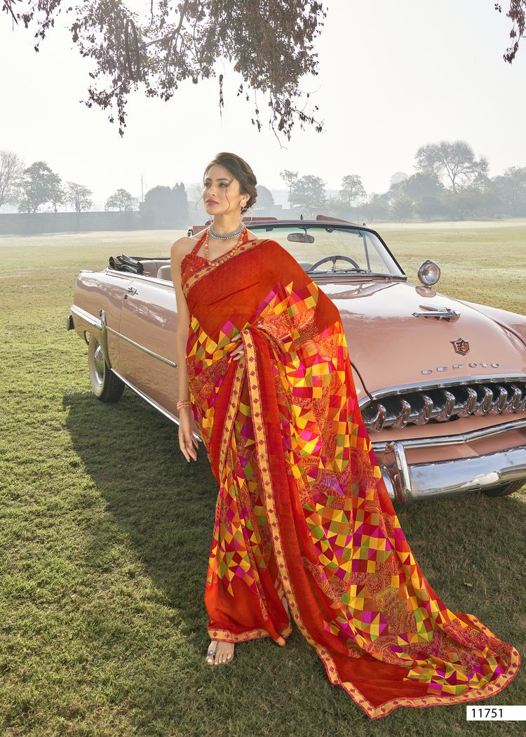 vallabhi prints gulaal georgette gorgeous look saree catalog