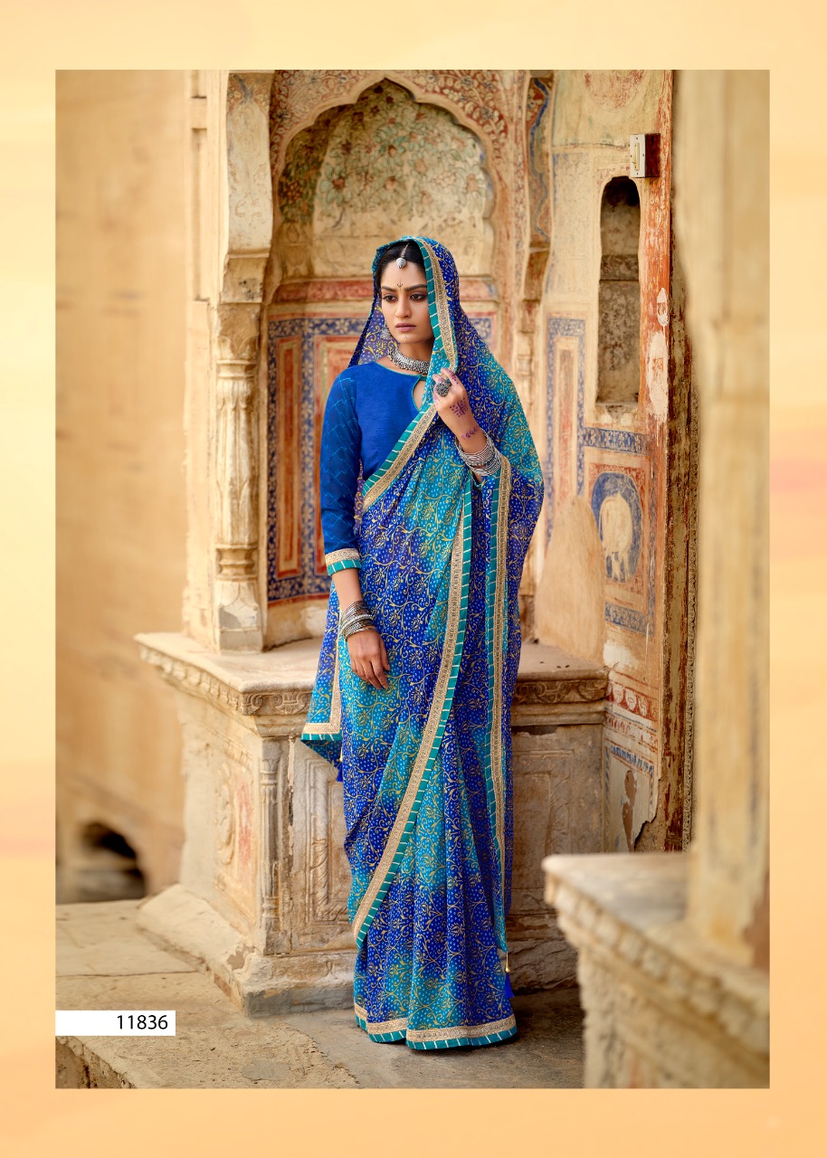 vallabhi prints Sanwari Georgette graceful look saree catalog