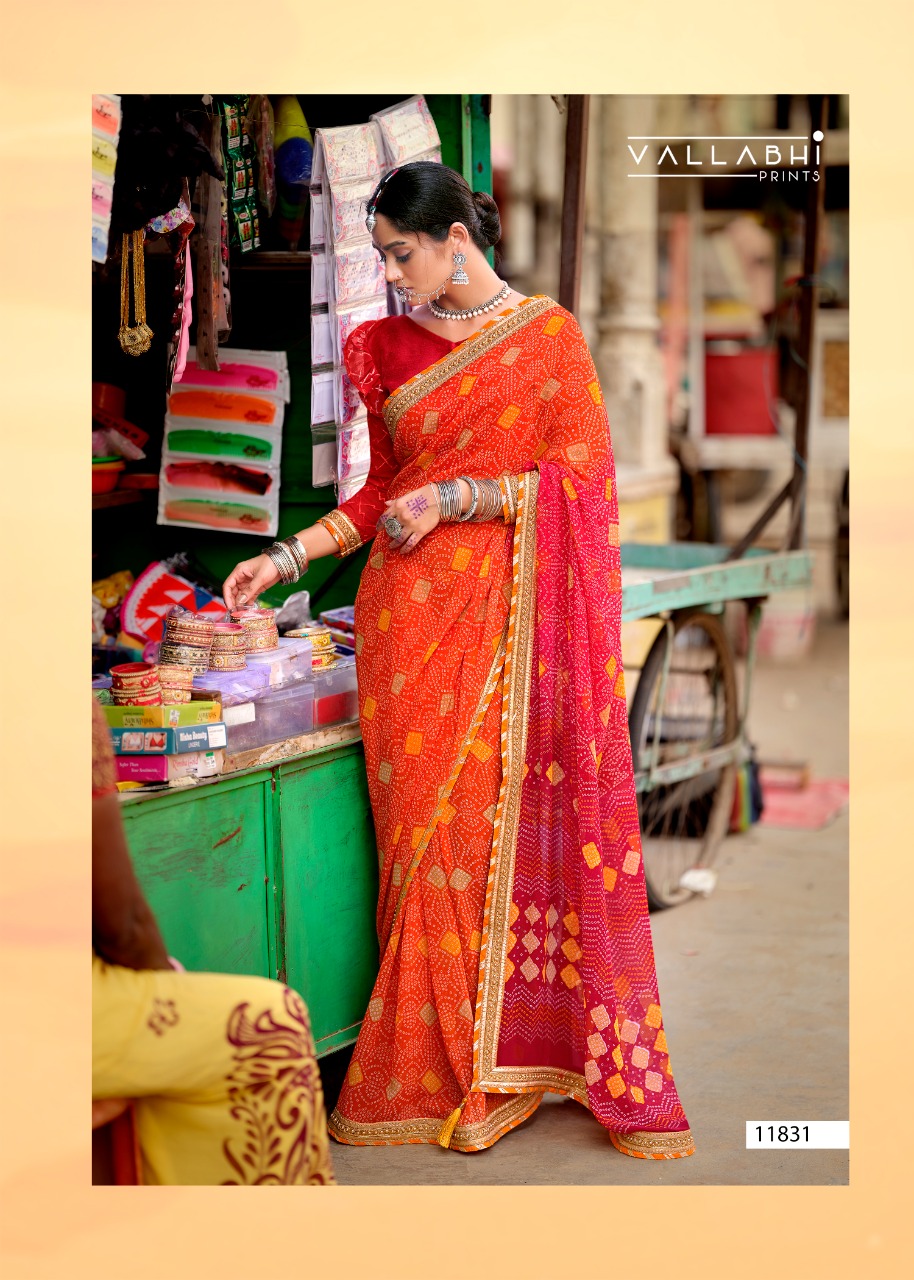 vallabhi prints Sanwari Georgette graceful look saree catalog