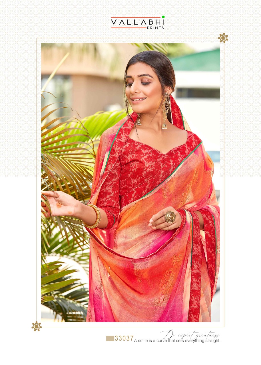 vallabhi prints vipasa Georgette graceful look saree catalog