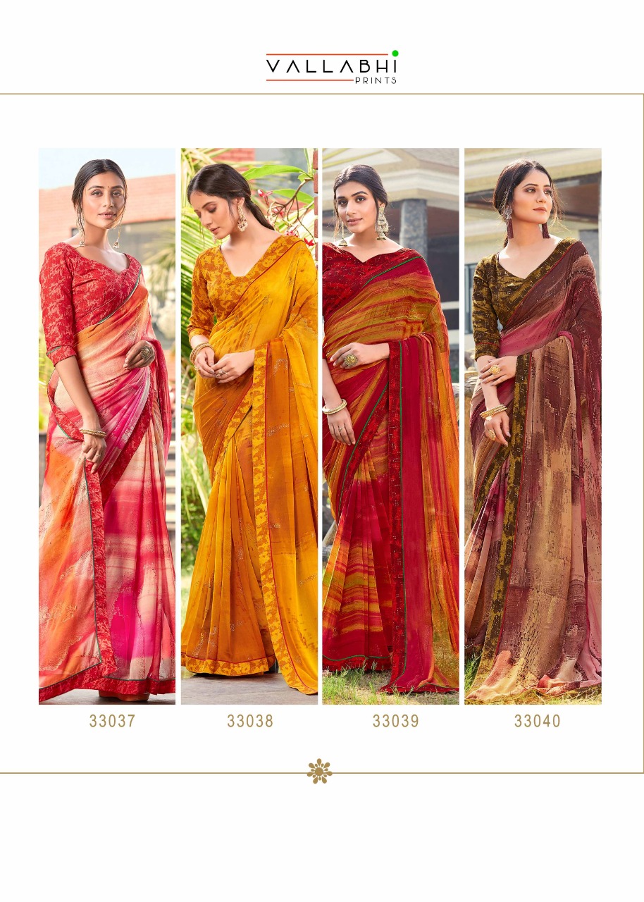 vallabhi prints vipasa Georgette graceful look saree catalog