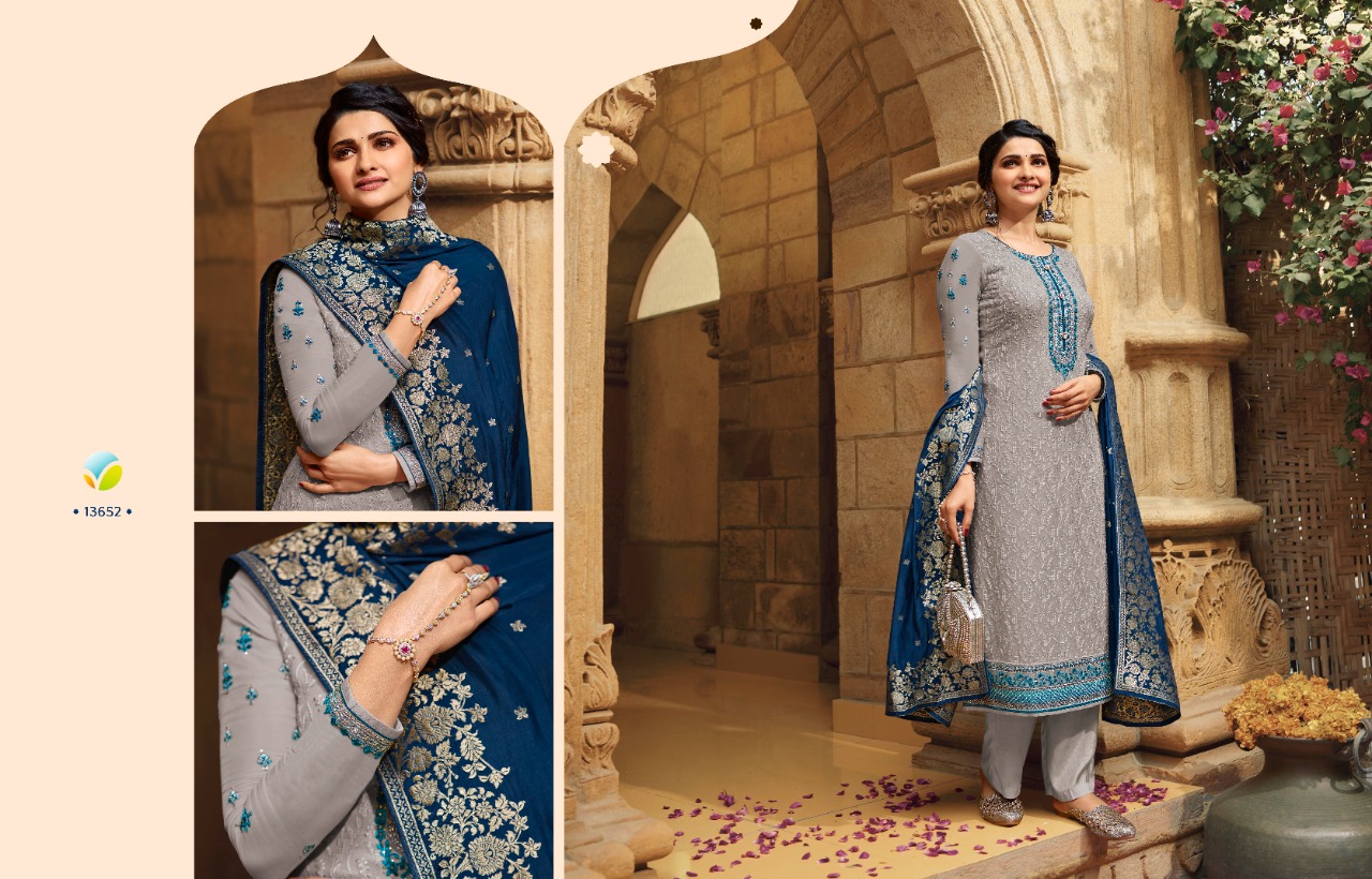 vinay fashion kaseesh moon georgette decent embroidary look salwar suit catalog