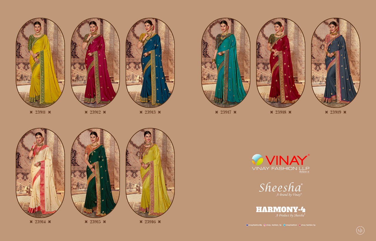 vinay fashion sheesha harmony 4 silk gorgeous look saree catalog