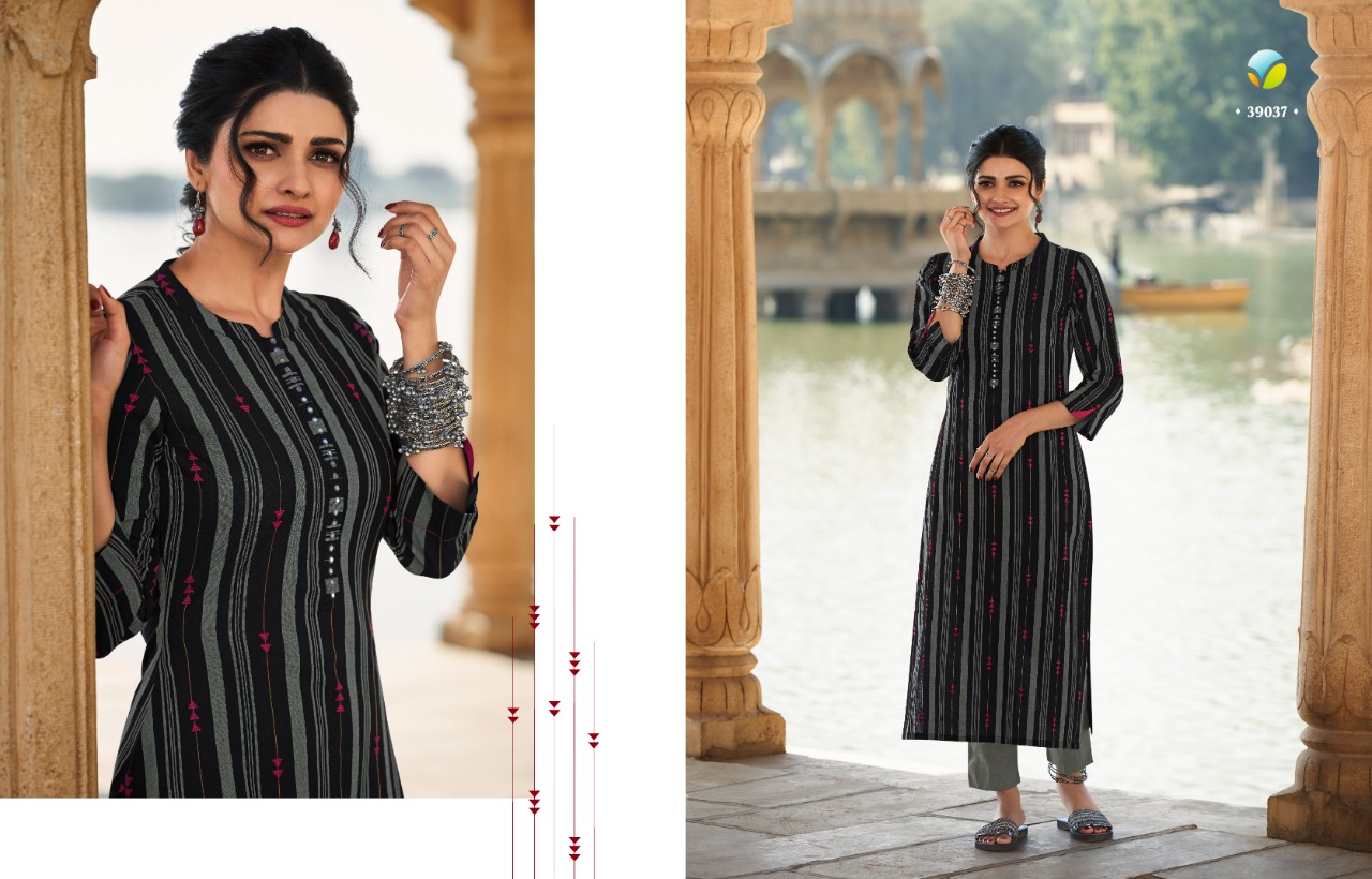 vinay fashion tumbaa hand weaved cotton elegant look kurti with bottom catalog