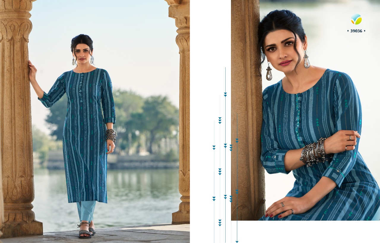 vinay fashion tumbaa hand weaved cotton elegant look kurti with bottom catalog