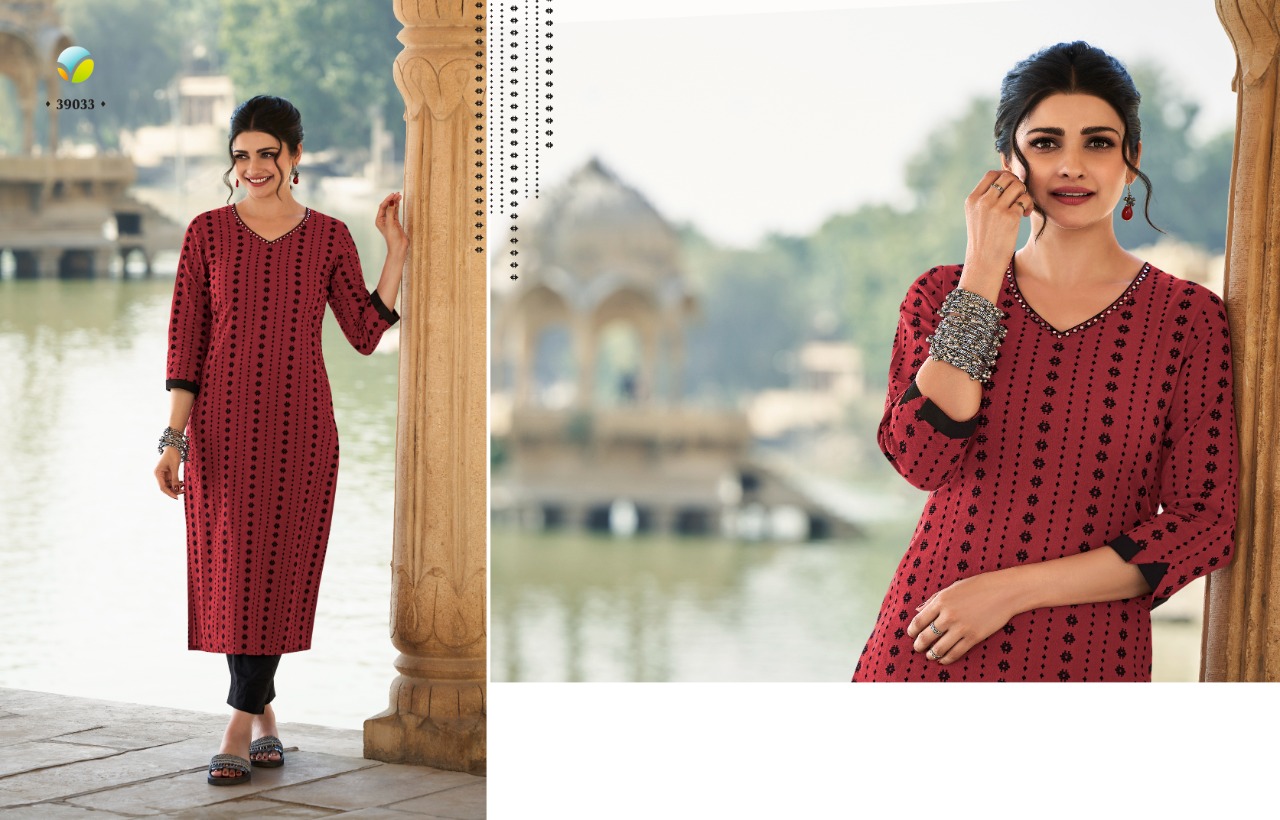 vinay fashion tumbaa hand weaved cotton elegant look kurti with bottom catalog