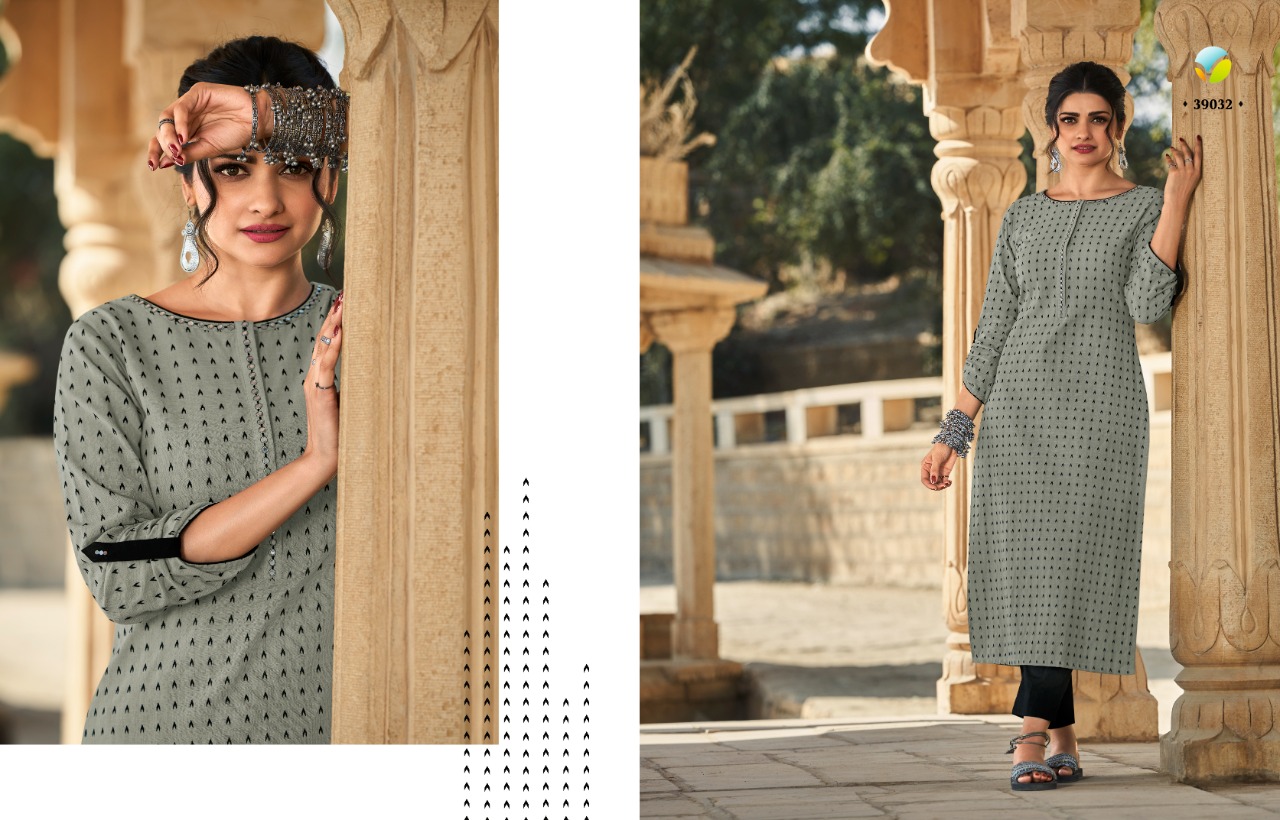 vinay fashion tumbaa hand weaved cotton elegant look kurti with bottom catalog