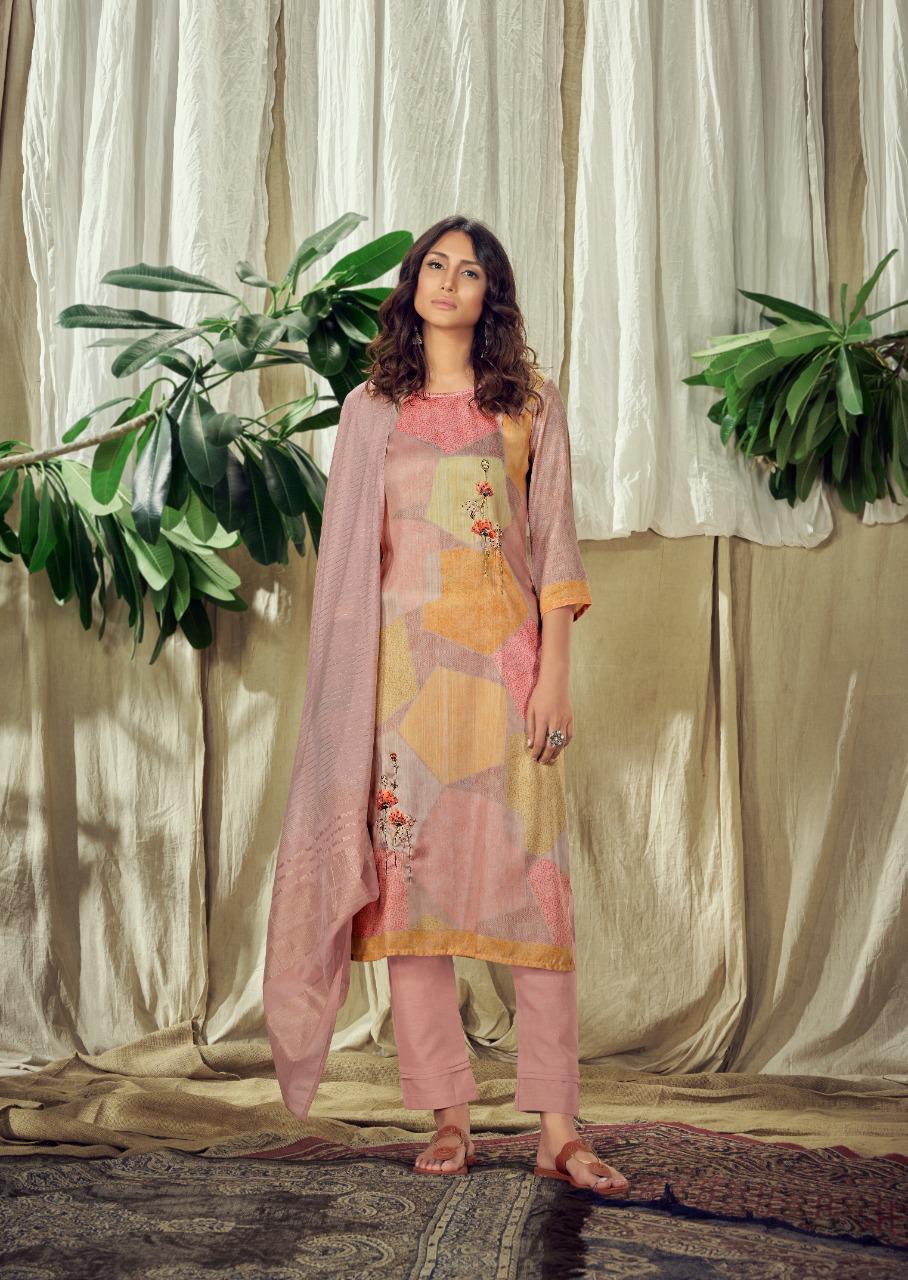 vink santorini cotton satin astonishing look kurti pant with dupatta catalog