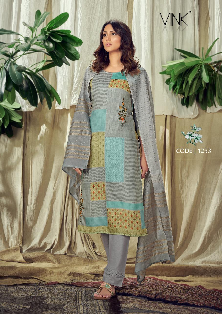 vink santorini cotton satin astonishing look kurti pant with dupatta catalog