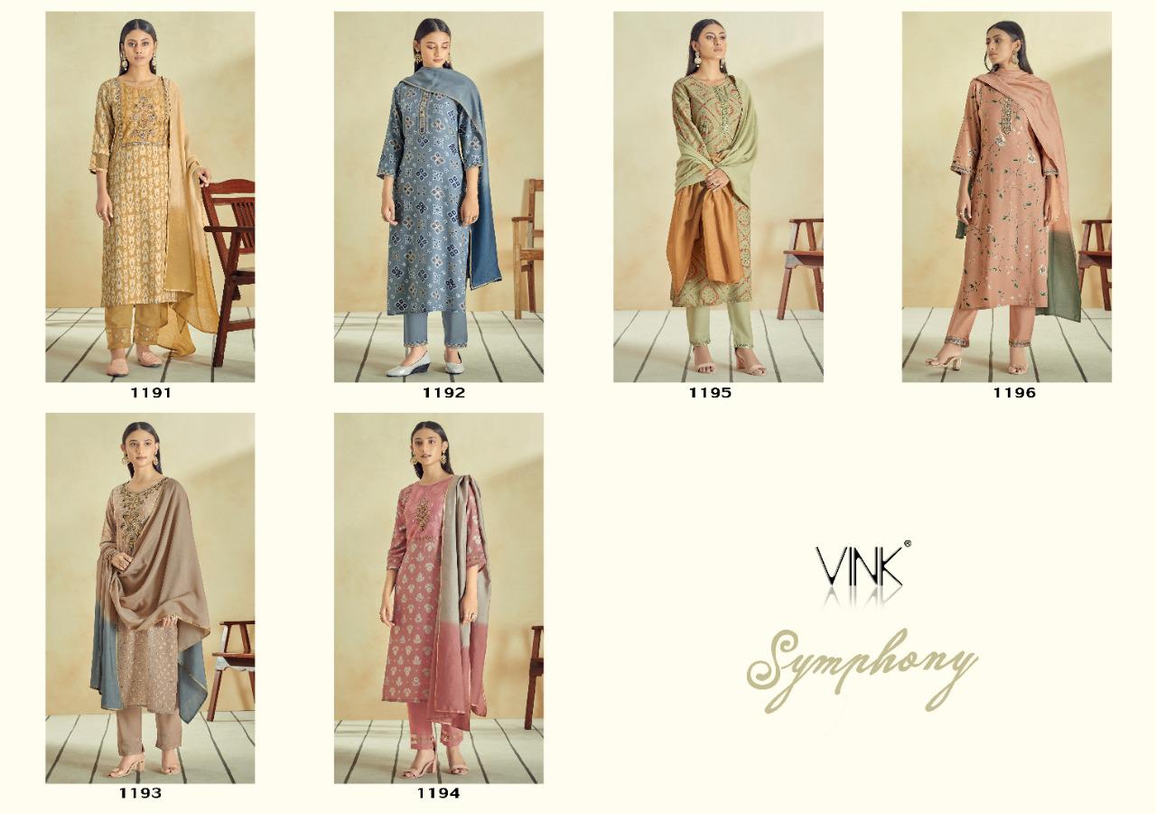 vink symphony muslin new and modern style kurti with bottom and dupatta catalog