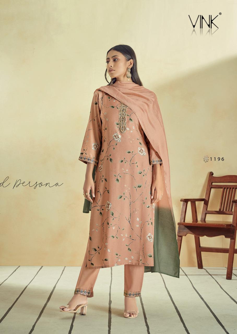 vink symphony muslin new and modern style kurti with bottom and dupatta catalog