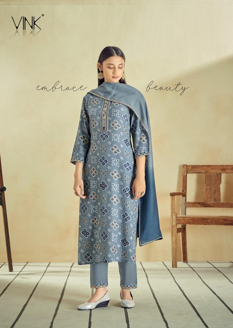 vink symphony muslin new and modern style kurti with bottom and dupatta catalog