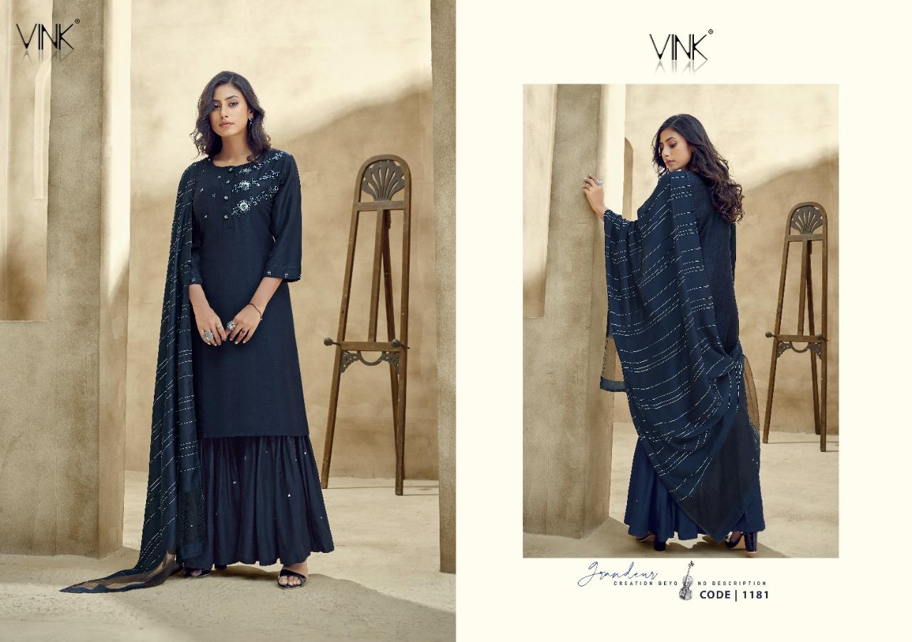 vink violin silk gorgeous look kurta dupatta with sharara catalog