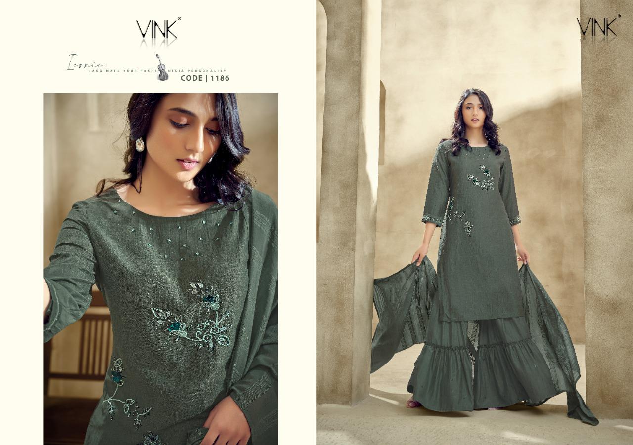 vink violin silk gorgeous look kurta dupatta with sharara catalog