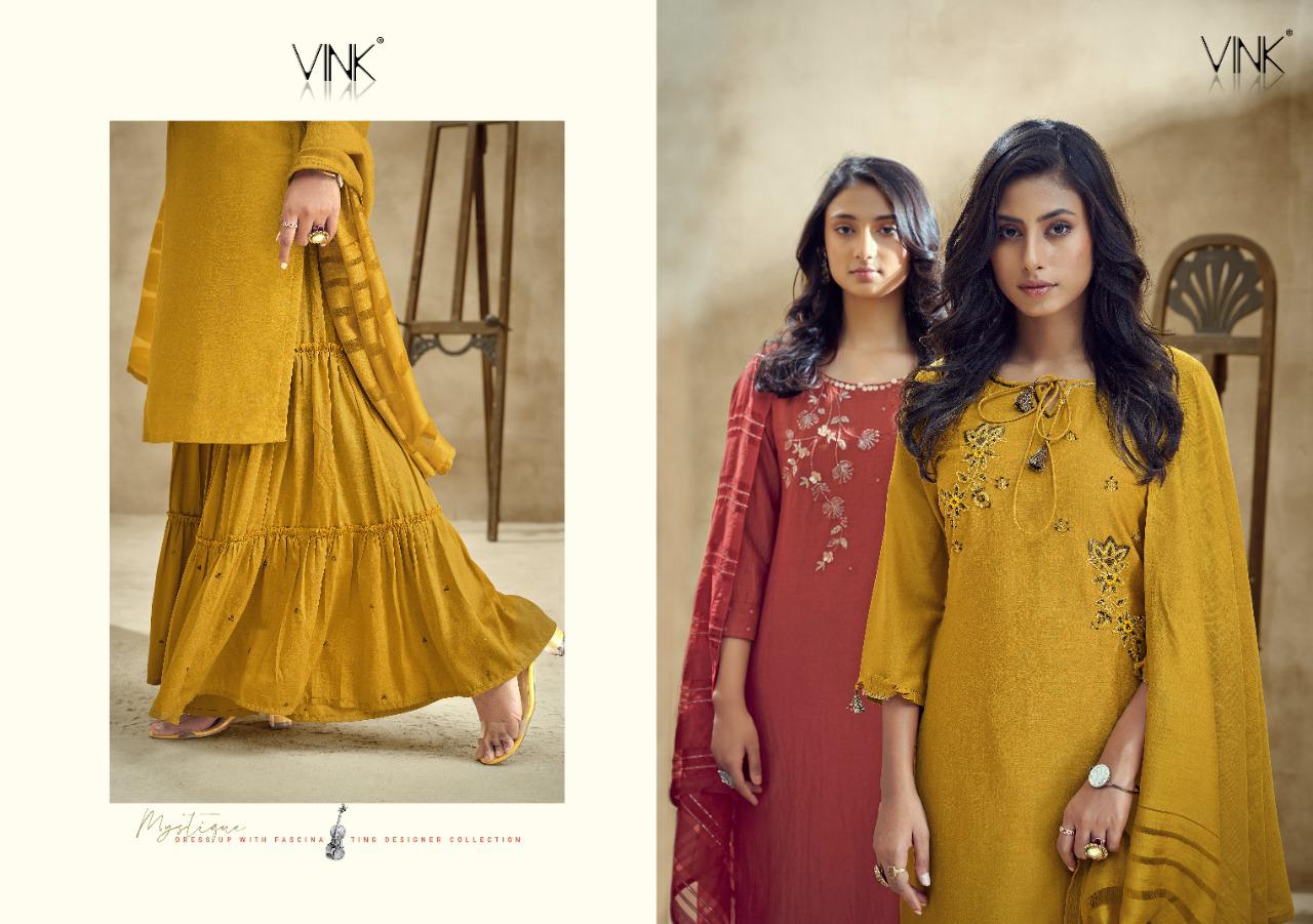 vink violin silk gorgeous look kurta dupatta with sharara catalog