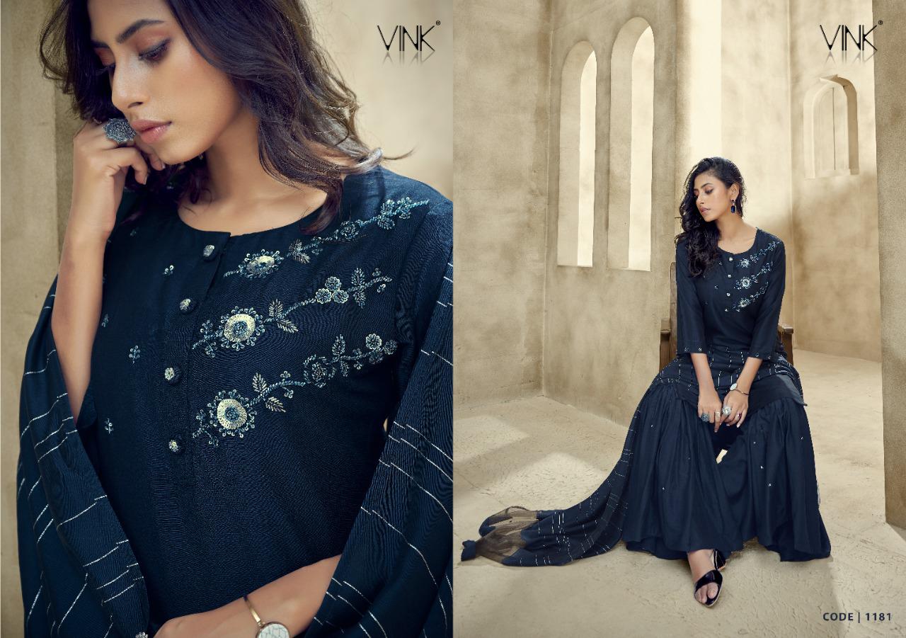 vink violin silk gorgeous look kurta dupatta with sharara catalog