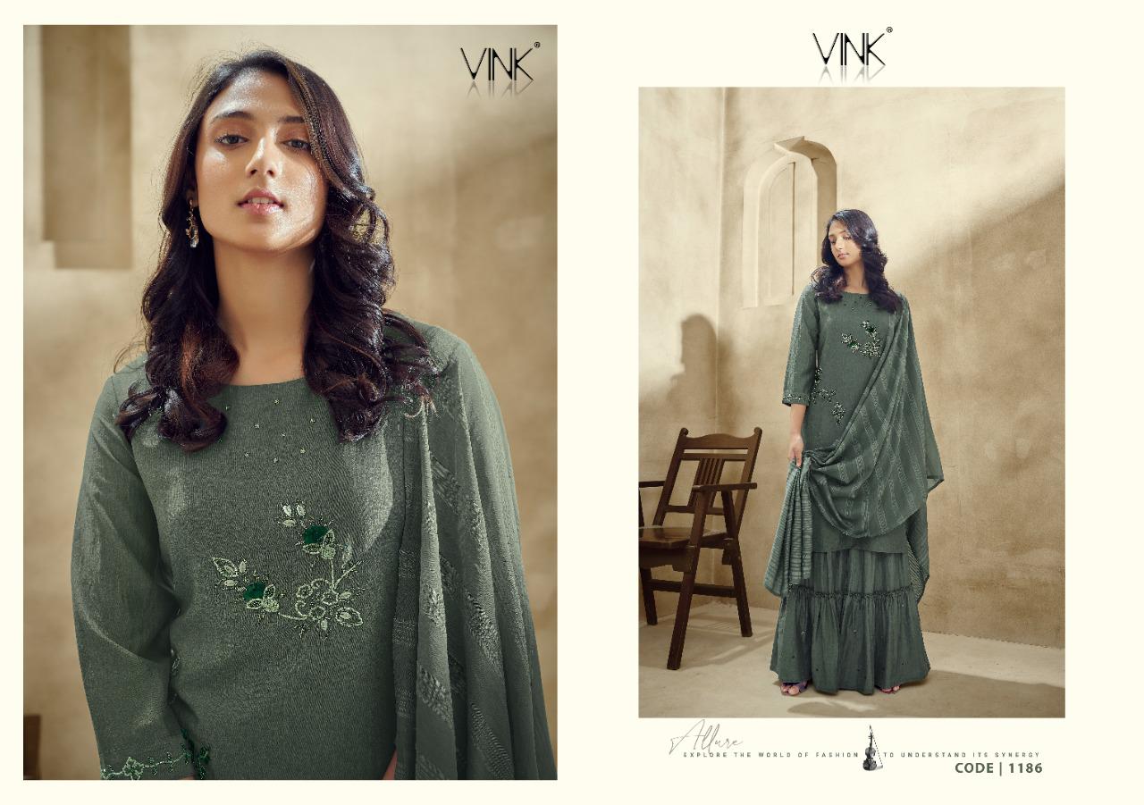 vink violin silk gorgeous look kurta dupatta with sharara catalog