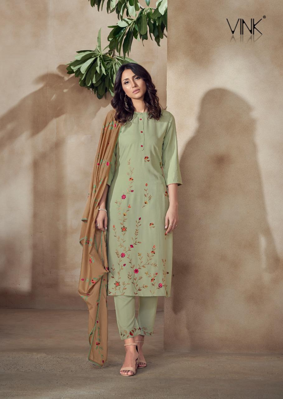 vink wonder rayon astonishing look kurti pant with dupatta catalog