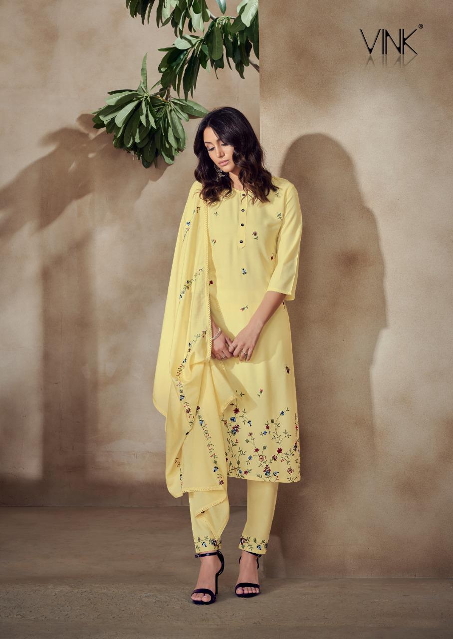 vink wonder rayon astonishing look kurti pant with dupatta catalog