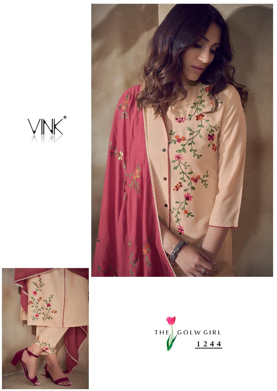 vink wonder rayon astonishing look kurti pant with dupatta catalog