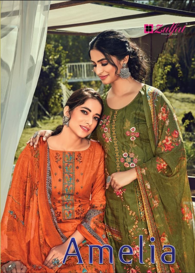 zulfat designer amelia cotton exclusive print salwar suit catalog