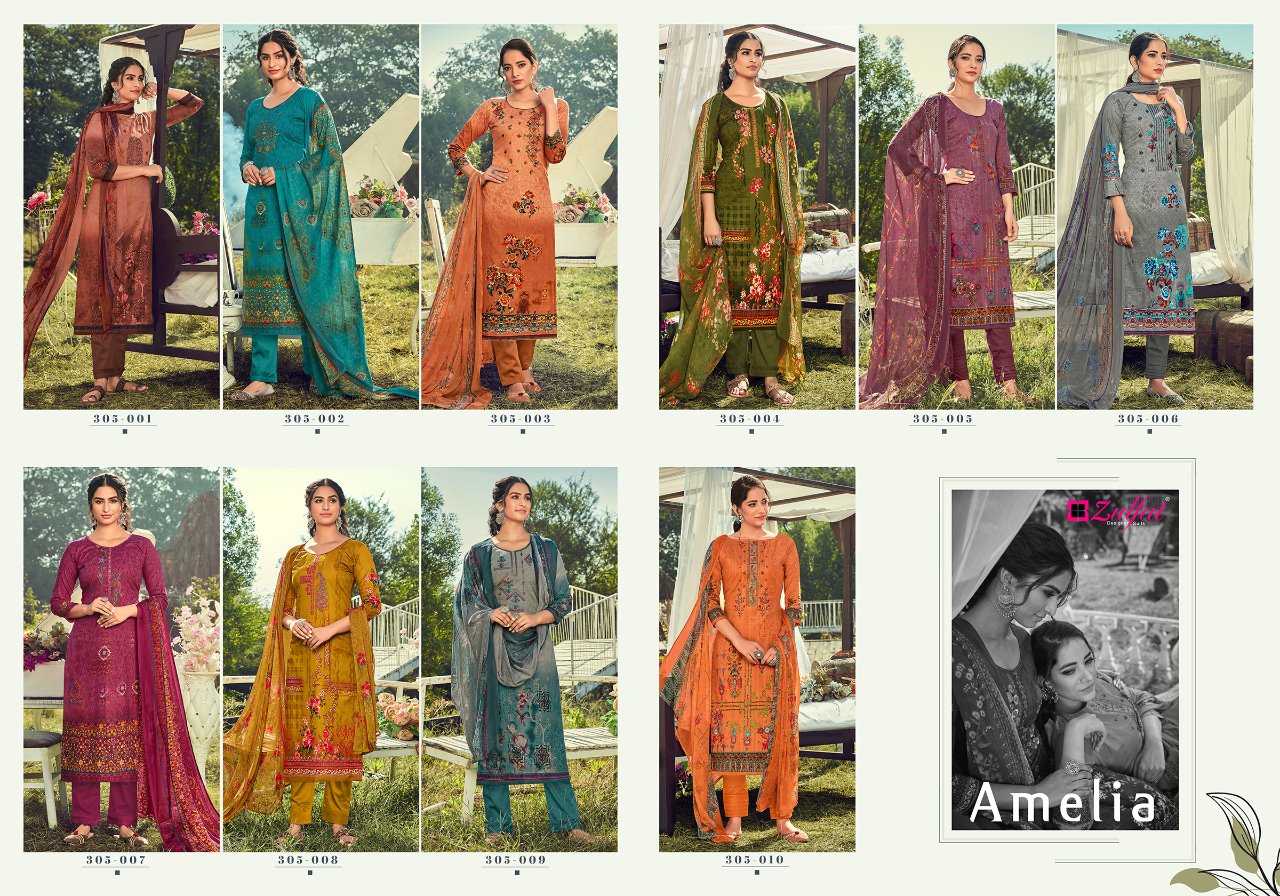 zulfat designer amelia cotton exclusive print salwar suit catalog