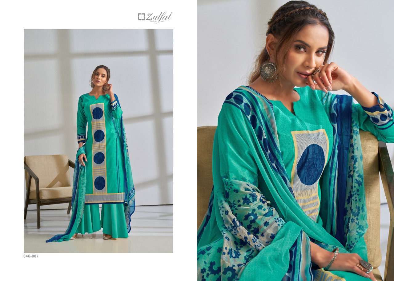 zulfat designer suit summer grace cotton elegant look salwar suit catalog