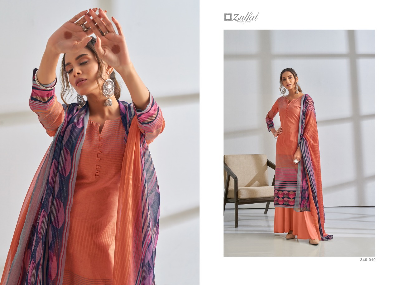 zulfat designer suit summer grace cotton elegant look salwar suit catalog