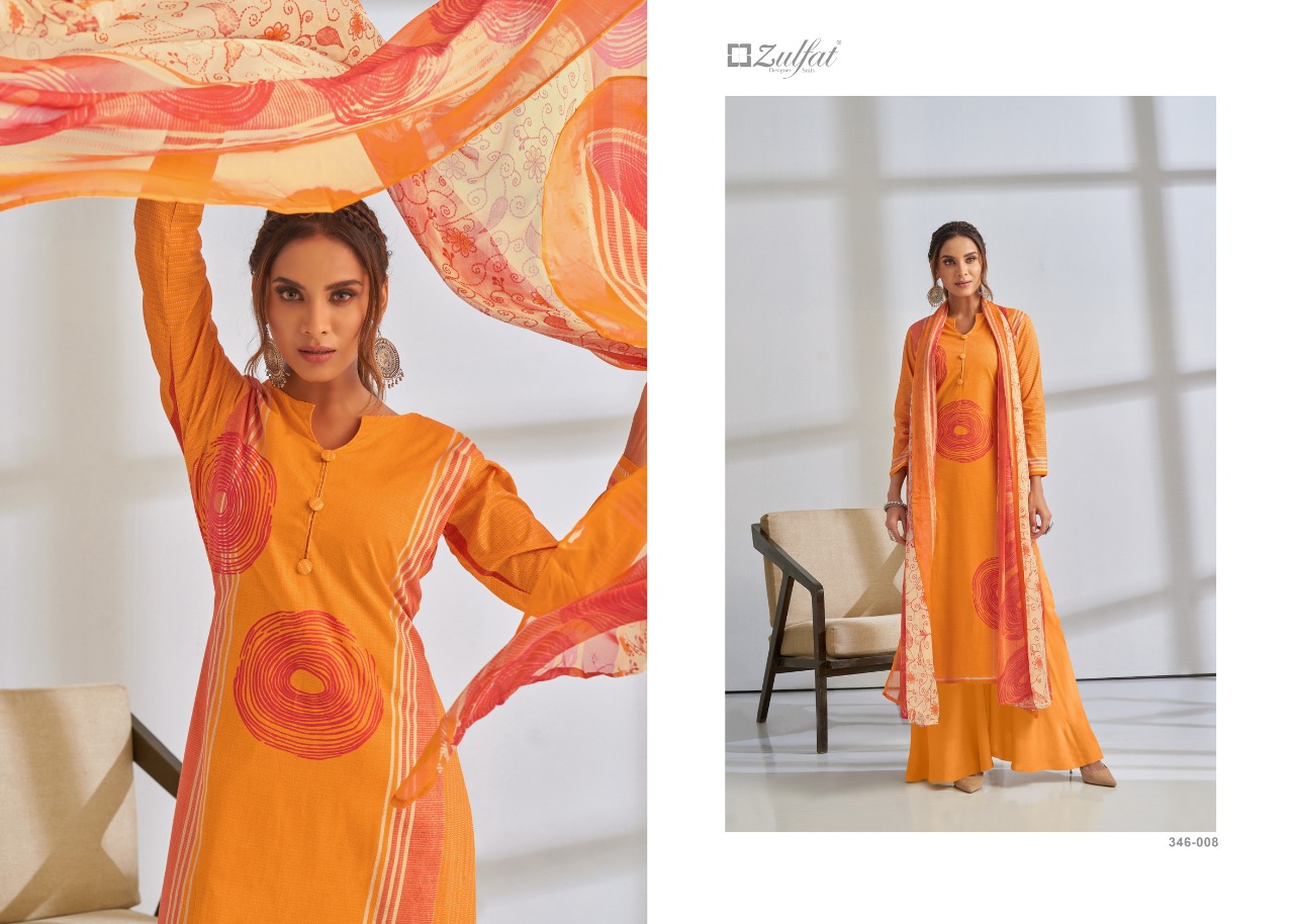 zulfat designer suit summer grace cotton elegant look salwar suit catalog