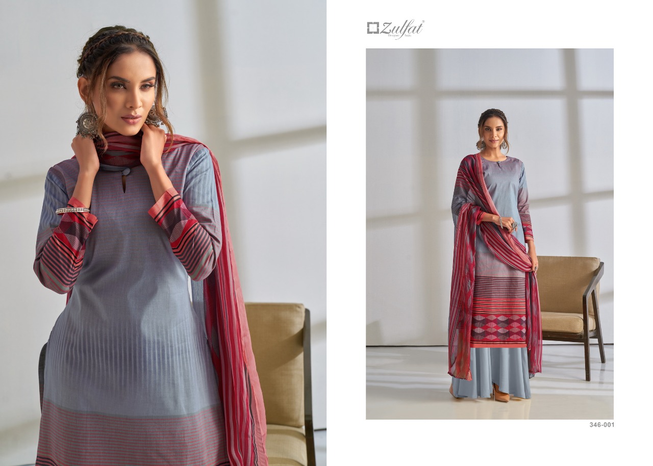 zulfat designer suit summer grace cotton elegant look salwar suit catalog