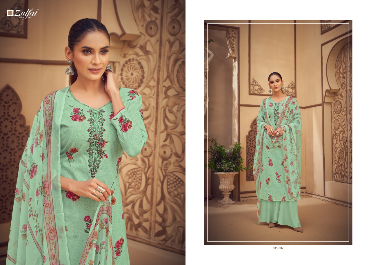 zulfat designer suits siyahi cotton attrective print salwar suit catalog