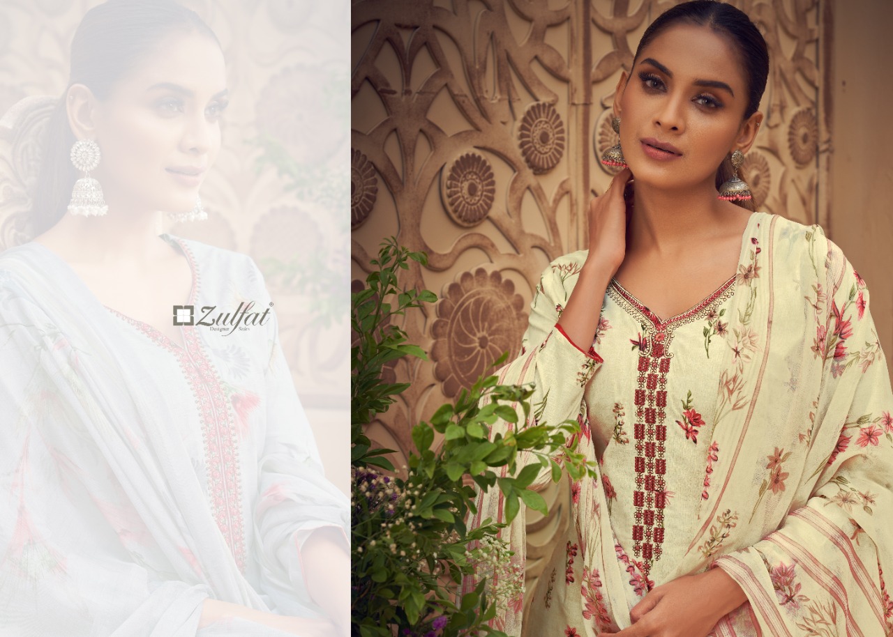 zulfat designer suits siyahi cotton attrective print salwar suit catalog