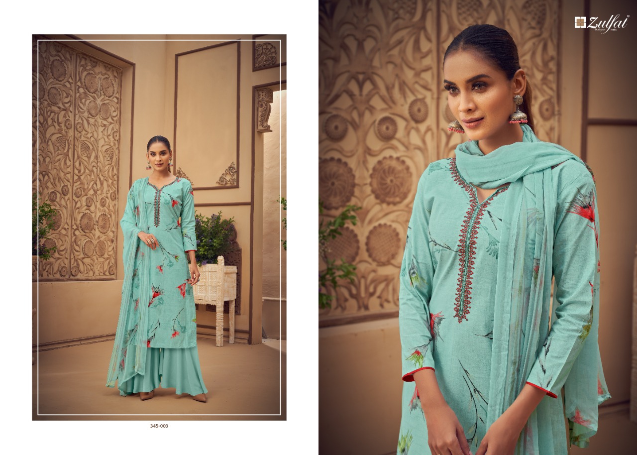 zulfat designer suits siyahi cotton attrective print salwar suit catalog