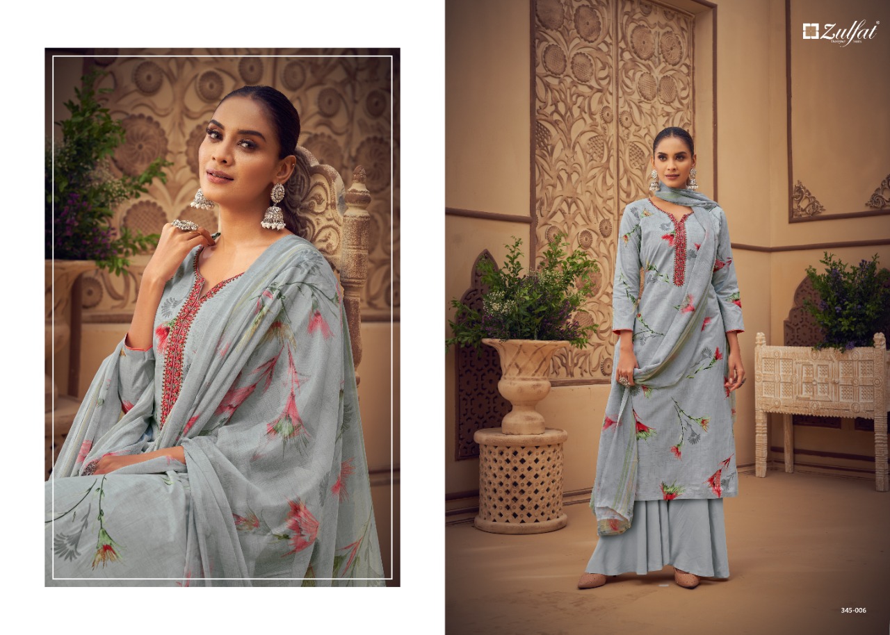 zulfat designer suits siyahi cotton attrective print salwar suit catalog