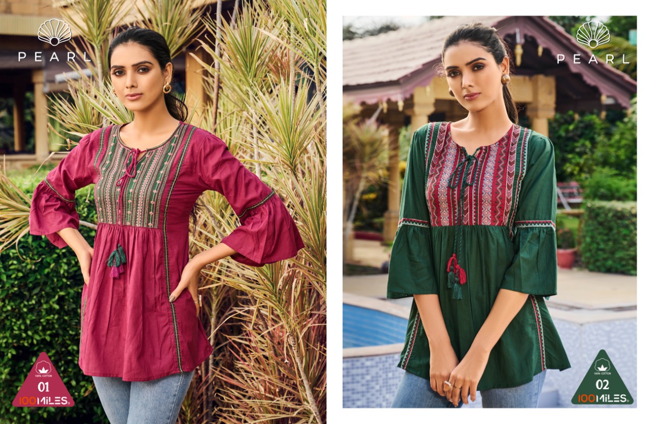 100 miiles pearl cotton elegant look tops catalog