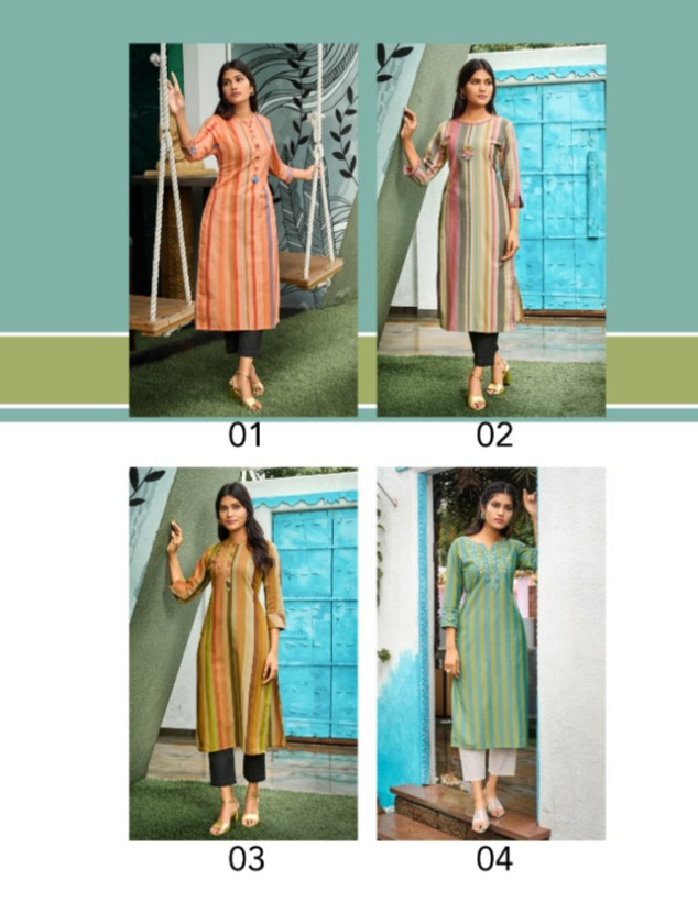 100 miles trisha cotton graceful look kurti catalog