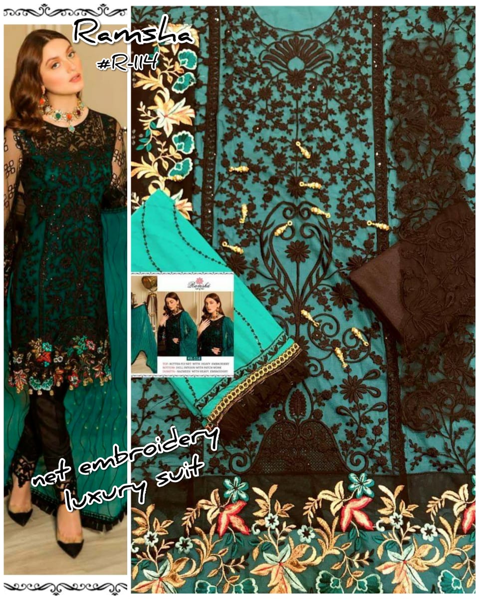 Ramsha R-114 Rama Salwar Kameez Net Singles