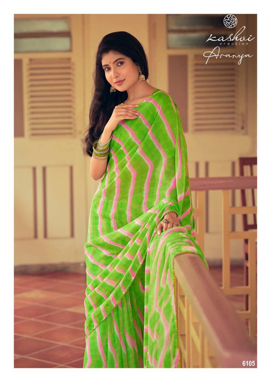 lt kashvi creation aranya shiffon exclusive print and colours saree catalog