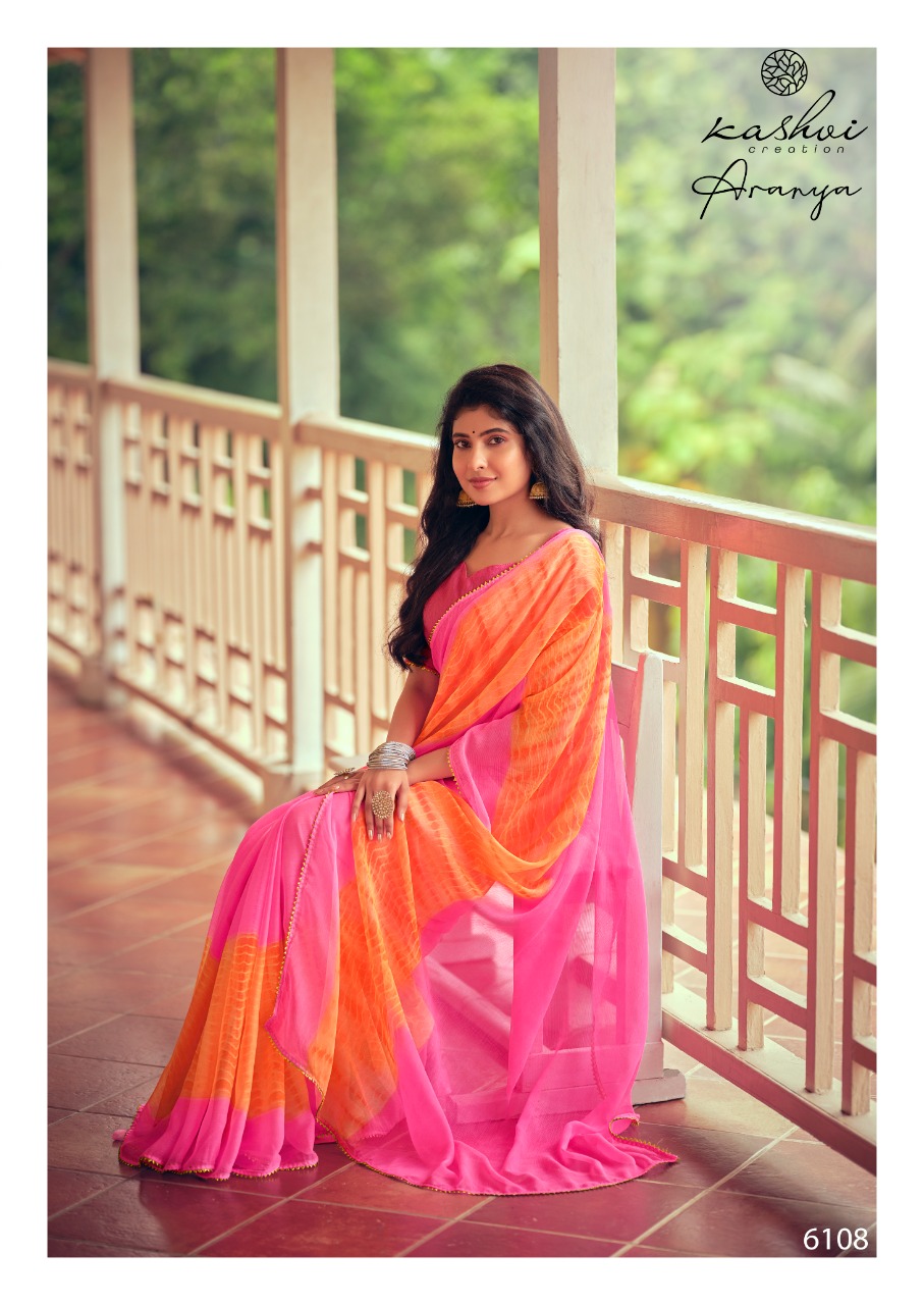 lt kashvi creation aranya shiffon exclusive print and colours saree catalog