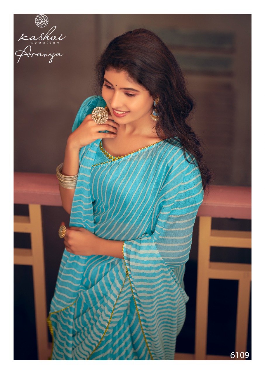 lt kashvi creation aranya shiffon exclusive print and colours saree catalog