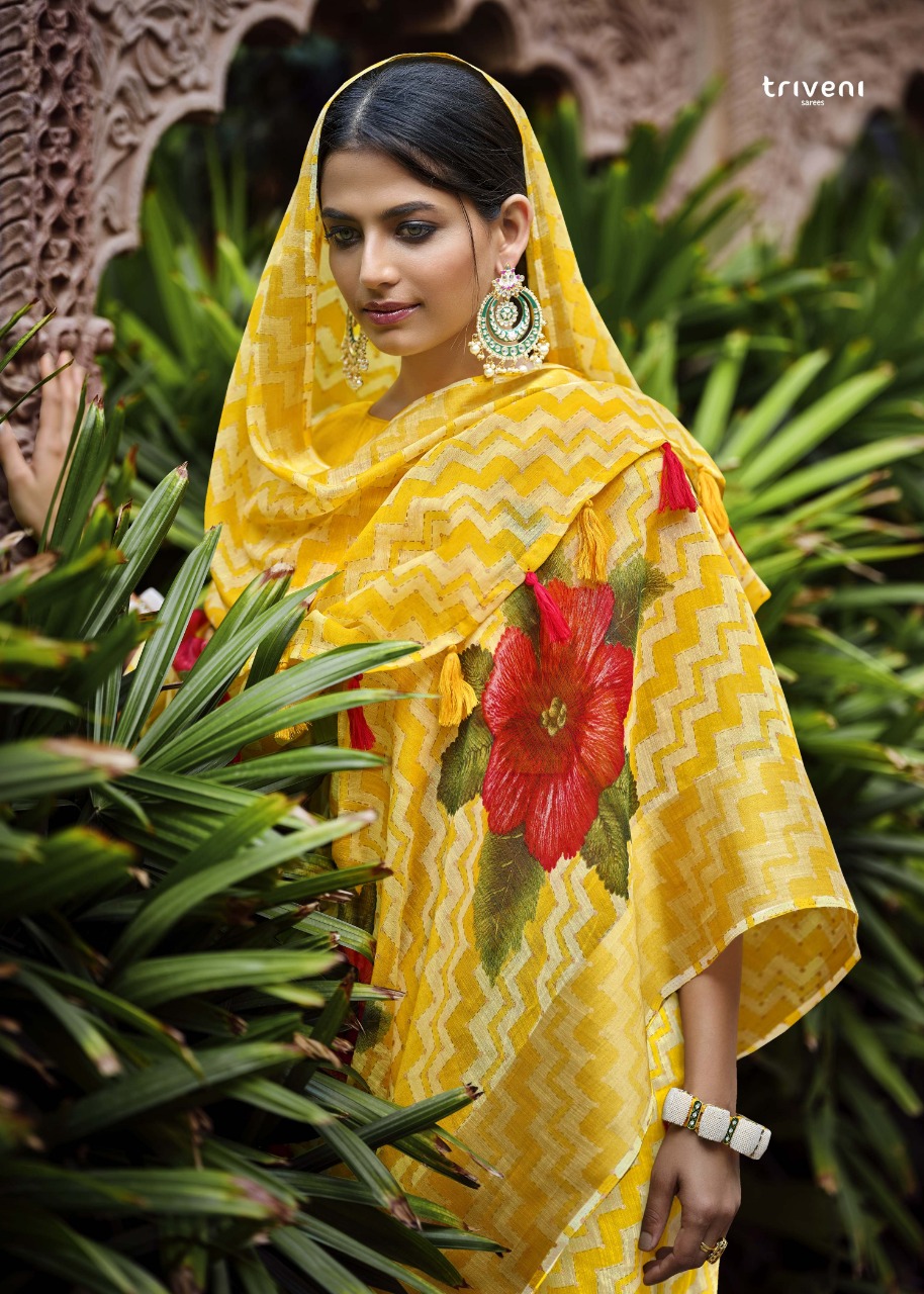 triveni gangaur cotton gorgeous look saree catalog